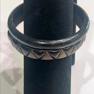 Faux, Black and Tan Bracelet Geometric Design Set of 2